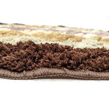 Load image into Gallery viewer, Tache 20x32 Inch Striped Brown and Beige Bathroom Rugs (TARBS2032)