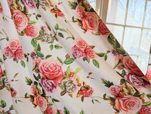 Load image into Gallery viewer, DaDa Bedding Set of 2-Pieces Romantic Roses Pink Floral Sheer Window Panel Curtains (JHW-879)