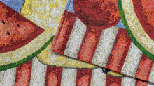 Load image into Gallery viewer, Tache Fruity Drinks Watermelon Lemonade Woven Tapestry Placemat Set (13082PM)