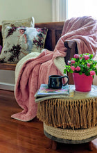 Load image into Gallery viewer, Tache Faux Fur Dusty Muted Pink Throw Blanket (#7)