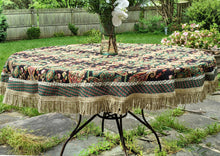 Load image into Gallery viewer, Tache Elegant Black Ornate Paisley Woven Tapestry Tablecloth (18192)