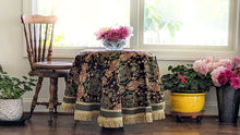 Load image into Gallery viewer, Tache Elegant Black Ornate Paisley Woven Tapestry Tablecloth (18192)