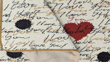 Load image into Gallery viewer, Tache Romantic Valentine’s Love Letter Beige Woven Tapestry Placemat Set (18111)
