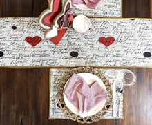 Load image into Gallery viewer, Tache Romantic I Love You Valentine’s Beige Woven Tapestry Table Runner (18111)