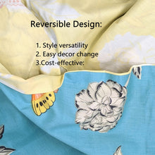 Load image into Gallery viewer, Tache Butterfly Wonderland Cotton Aqua Floral Duvet Cover (2142)