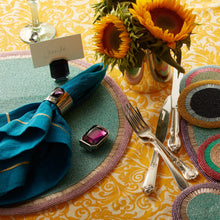 Load image into Gallery viewer, Damask print tablecloth, yellow