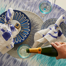 Load image into Gallery viewer, Brushstroke dinner napkins, blue, set of two