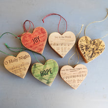 Load image into Gallery viewer, Christmas Carol Heart Ornaments