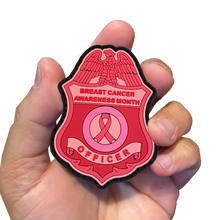 Load image into Gallery viewer, BL17-017 Pink Breast Cancer Awareness PVC Patch with Hook and Loop (CBP shape) Field Ops, Border Patrol, AMO