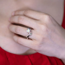 Load image into Gallery viewer, Peacock Dream - Australian Opal Diamond Engagement Ring in 18K White Gold