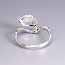 Load image into Gallery viewer, Peacock Dream - Australian Opal Diamond Engagement Ring in 18K White Gold