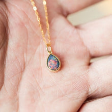 Load image into Gallery viewer, Geometric Pear Shaped Australian Doublet Opal Pendant 14k Yellow Gold