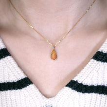 Load image into Gallery viewer, Minimal Pear Ethiopian Opal Pendant Necklace 14k Yellow Gold