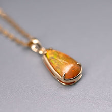 Load image into Gallery viewer, Minimal Pear Ethiopian Opal Pendant Necklace 14k Yellow Gold