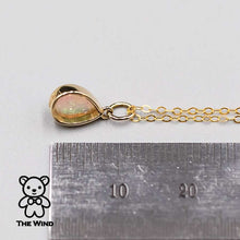 Load image into Gallery viewer, Pear Shaped Australian Solid Opal Necklace 14k Yellow Gold