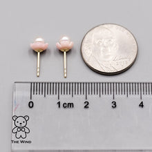 Load image into Gallery viewer, Sakura Freshwater Pearl Pink Mother of Pearl Stud Earrings in 18K Yellow Gold