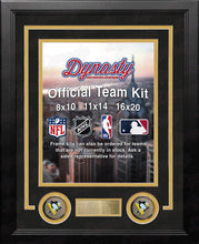Load image into Gallery viewer, NHL Hockey Photo Picture Frame Kit - Pittsburgh Penguins (Black Matting, Yellow Trim)