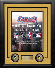 Load image into Gallery viewer, NHL Hockey Photo Picture Frame Kit - Pittsburgh Penguins (Yellow Matting, Black Trim)