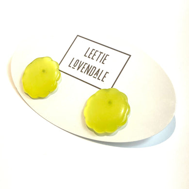 Sunshine Yellow Moonglow Daisy Stud Earrings