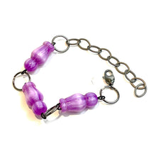 Load image into Gallery viewer, Lilac Striped Moonglow Chess Piece Stations Bracelet