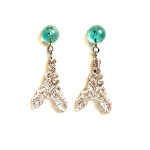 Load image into Gallery viewer, Silver Foil Ruffle Earrings