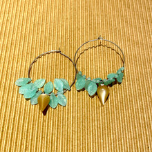 Load image into Gallery viewer, Opal Leaves Hoop Earrings