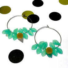 Load image into Gallery viewer, Opal Leaves Hoop Earrings