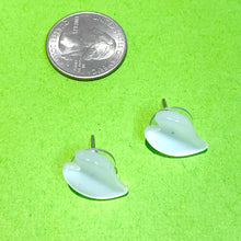 Load image into Gallery viewer, White Moonglow Ivy Leaf Stud Earrings