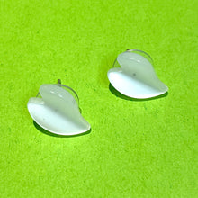 Load image into Gallery viewer, White Moonglow Ivy Leaf Stud Earrings