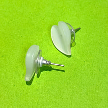 Load image into Gallery viewer, White Moonglow Ivy Leaf Stud Earrings