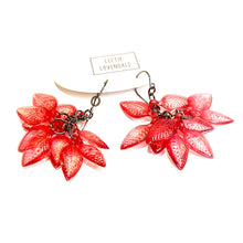 Load image into Gallery viewer, Mystic Pink Leaf Cluster Drop Earrings