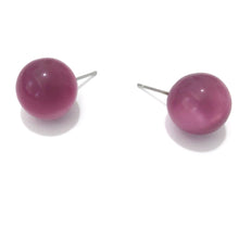 Load image into Gallery viewer, Cranberry Moonglow Ball Stud Earrings