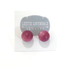 Load image into Gallery viewer, Cranberry Moonglow Ball Stud Earrings