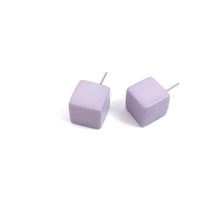 Load image into Gallery viewer, Lilac Grey Jumbo Cube Stud Earrings