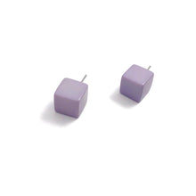 Load image into Gallery viewer, Lilac Grey Jumbo Cube Stud Earrings