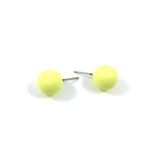 Load image into Gallery viewer, Neon Yellow Matte Ball Stud Earrings