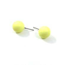 Load image into Gallery viewer, Neon Yellow Matte Ball Stud Earrings