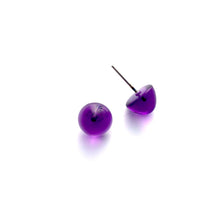 Load image into Gallery viewer, Purple Transparent Gumdrop Stud Earrings