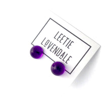 Load image into Gallery viewer, Purple Transparent Gumdrop Stud Earrings