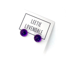 Load image into Gallery viewer, Purple Transparent Gumdrop Stud Earrings