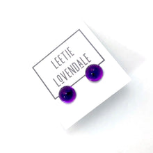Load image into Gallery viewer, Purple Transparent Gumdrop Stud Earrings