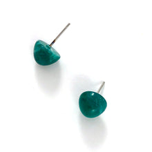 Load image into Gallery viewer, Emerald Green Marbled Gumdrop Stud Earrings