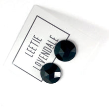 Load image into Gallery viewer, Black Faceted Vintage Lucite Stud Earrings