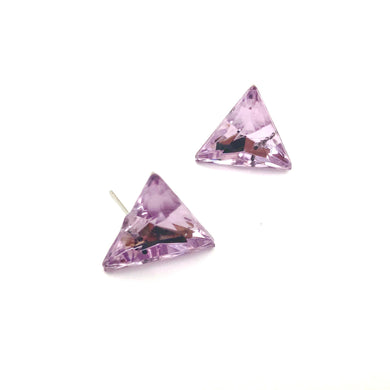 Vitrail Light Amethyst Faceted Triangle Stud Earrings
