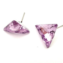 Load image into Gallery viewer, Vitrail Light Amethyst Faceted Triangle Stud Earrings