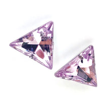 Load image into Gallery viewer, Vitrail Light Amethyst Faceted Triangle Stud Earrings