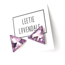 Load image into Gallery viewer, Vitrail Light Amethyst Faceted Triangle Stud Earrings