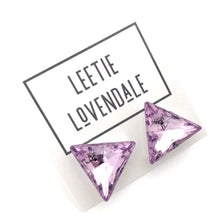 Load image into Gallery viewer, Vitrail Light Amethyst Faceted Triangle Stud Earrings