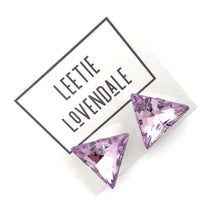 Load image into Gallery viewer, Vitrail Light Amethyst Faceted Triangle Stud Earrings