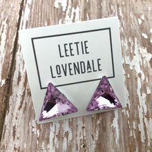 Load image into Gallery viewer, Vitrail Light Amethyst Faceted Triangle Stud Earrings